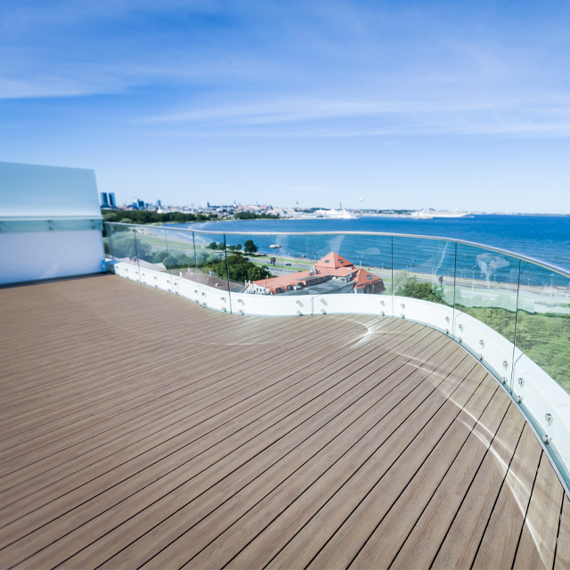 Rahmenloses Glas-Abstandsgeländer für Treppen und Terrassen